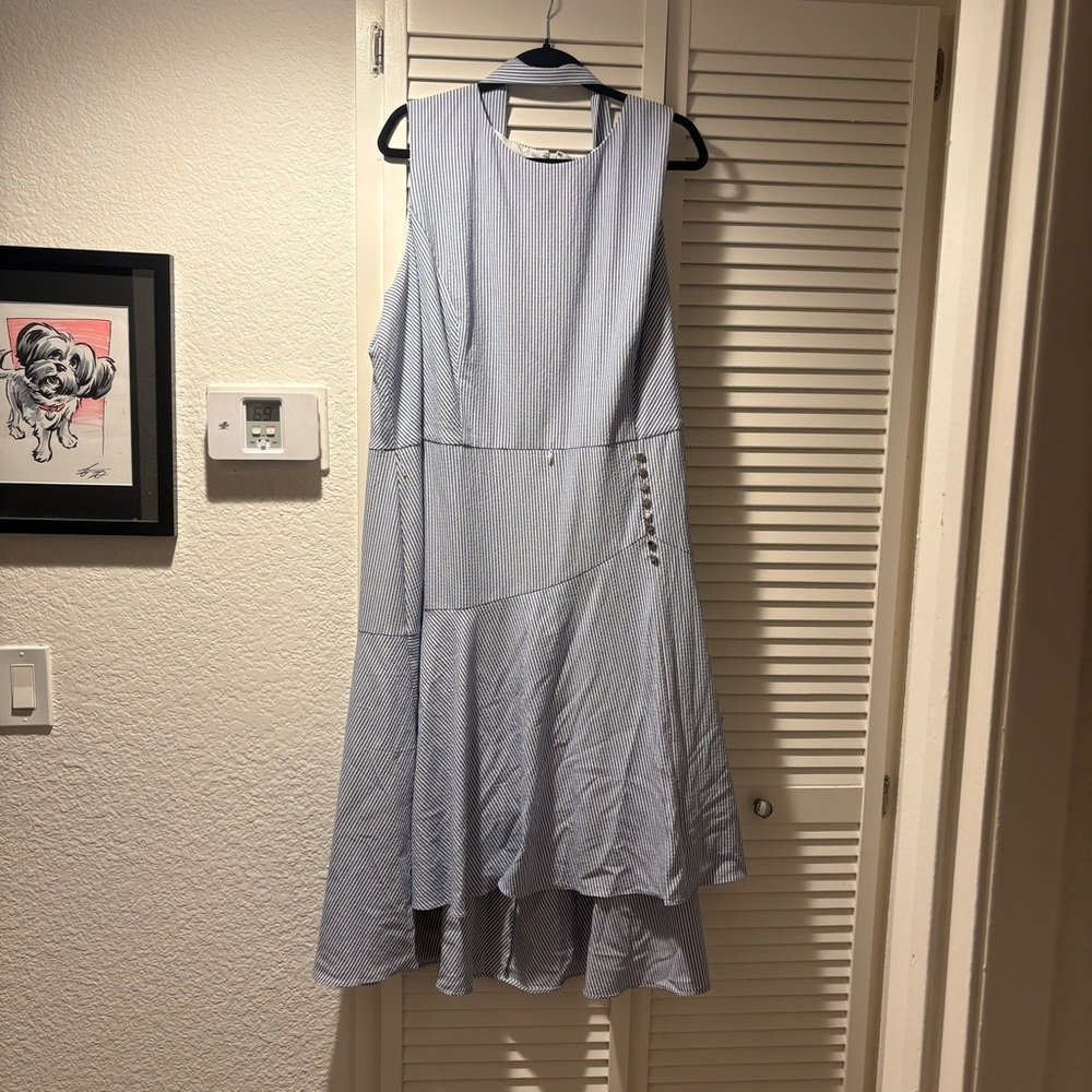 Calvin Klein Blue High Low Dress
